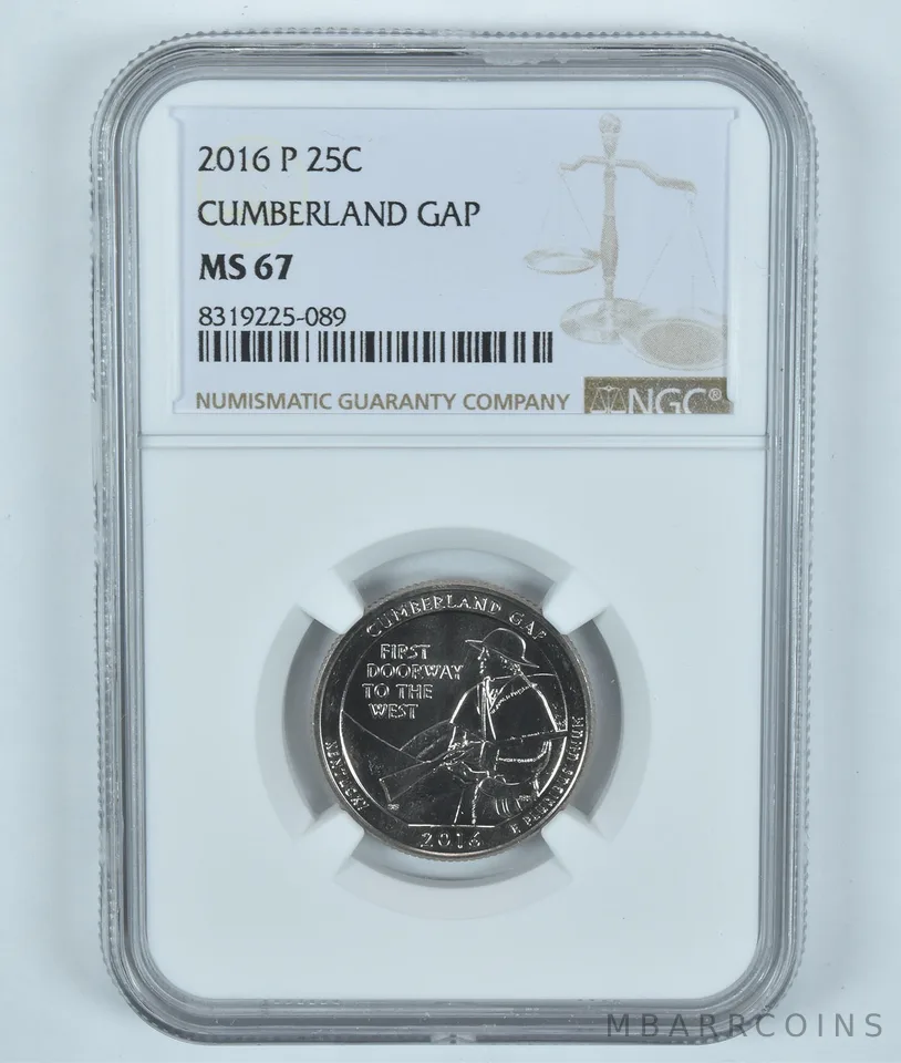 2016-P Washington Quarter Cumberland Gap ATB MS67 NGC