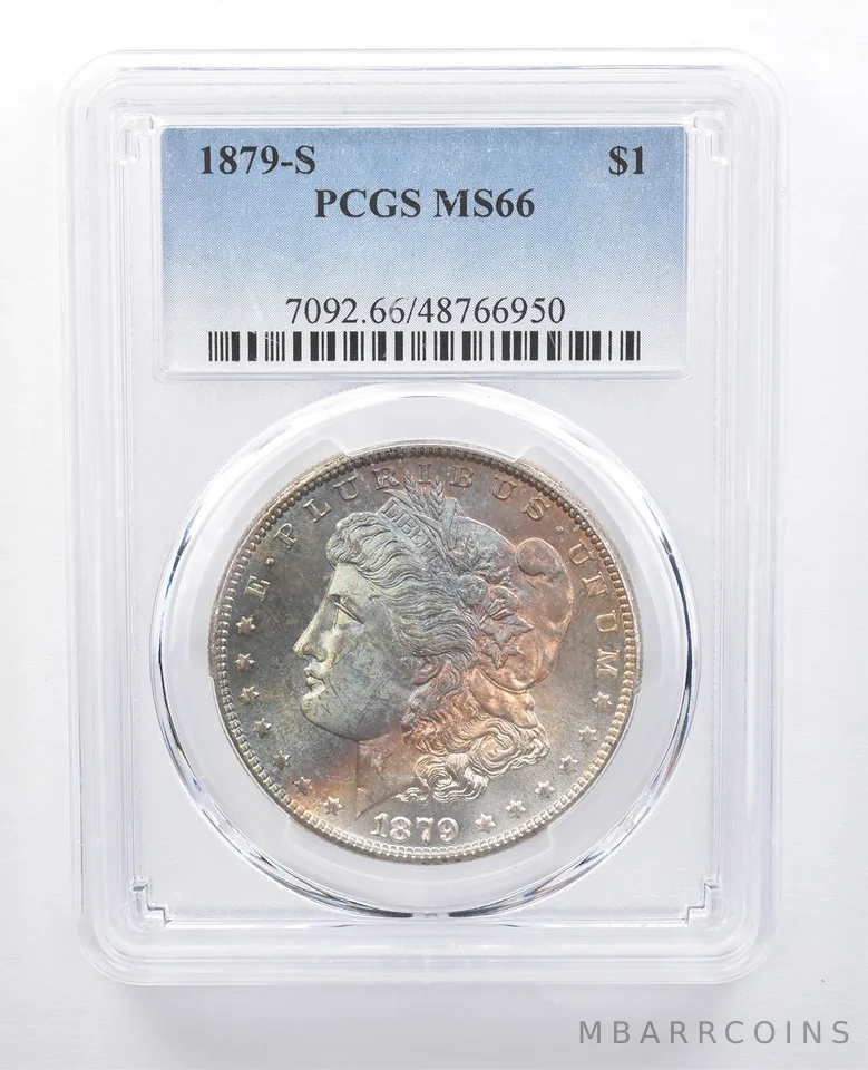 1879-S Morgan Silver Dollar MS66 PCGS Rainbow Tone *7703