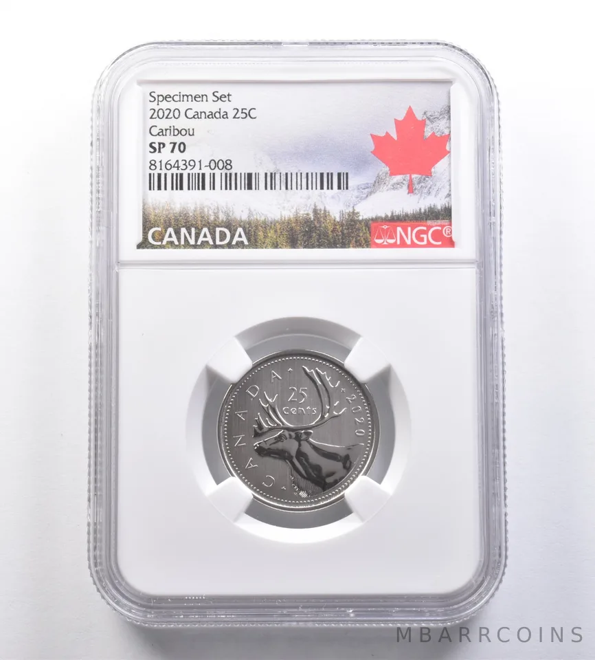 2020 Canada 25 Cents Specimen Set Caribou SP70 NGC *7050