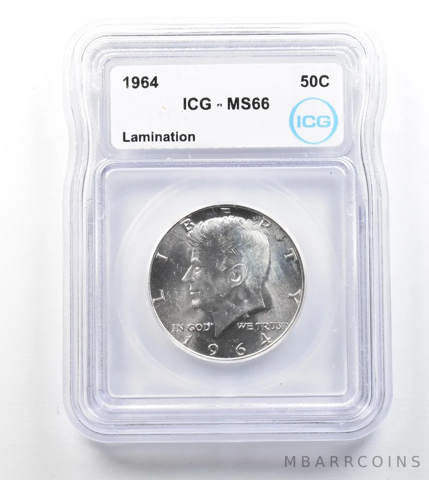 1964 Kennedy Half Dollar Lamination MS66 ICG a1867