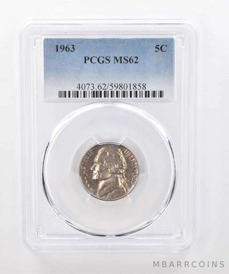 1963 Jefferson Nickel MS62 PCGS Beautiful Tone *1580
