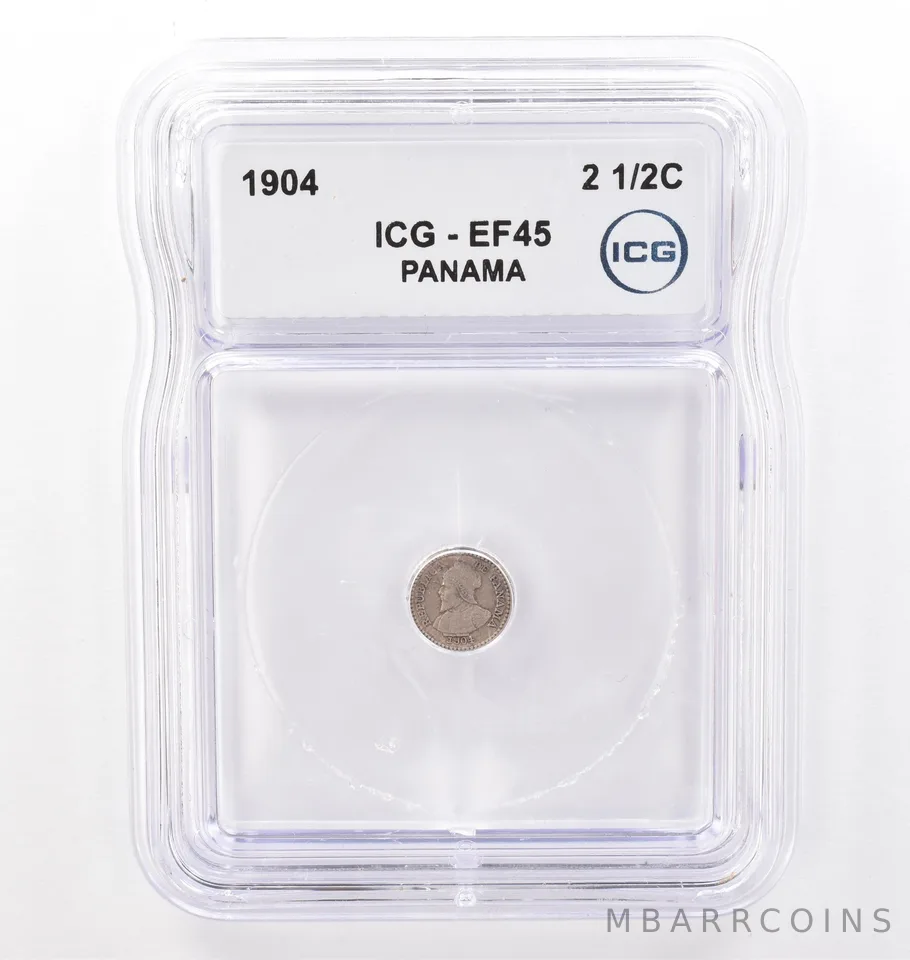1904 Panama 2 1/2 2.5 Centesimos EF45 ICG Beautiful Tone *0111