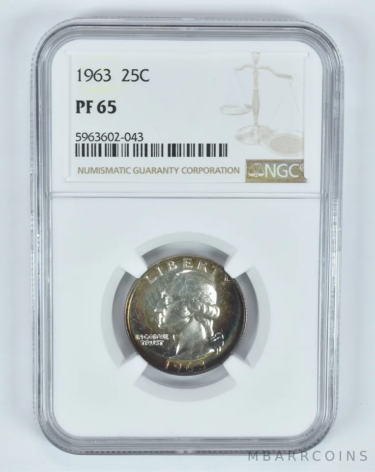 PF65 1963 Washington Quarter - Graded NGC Toned! *8936