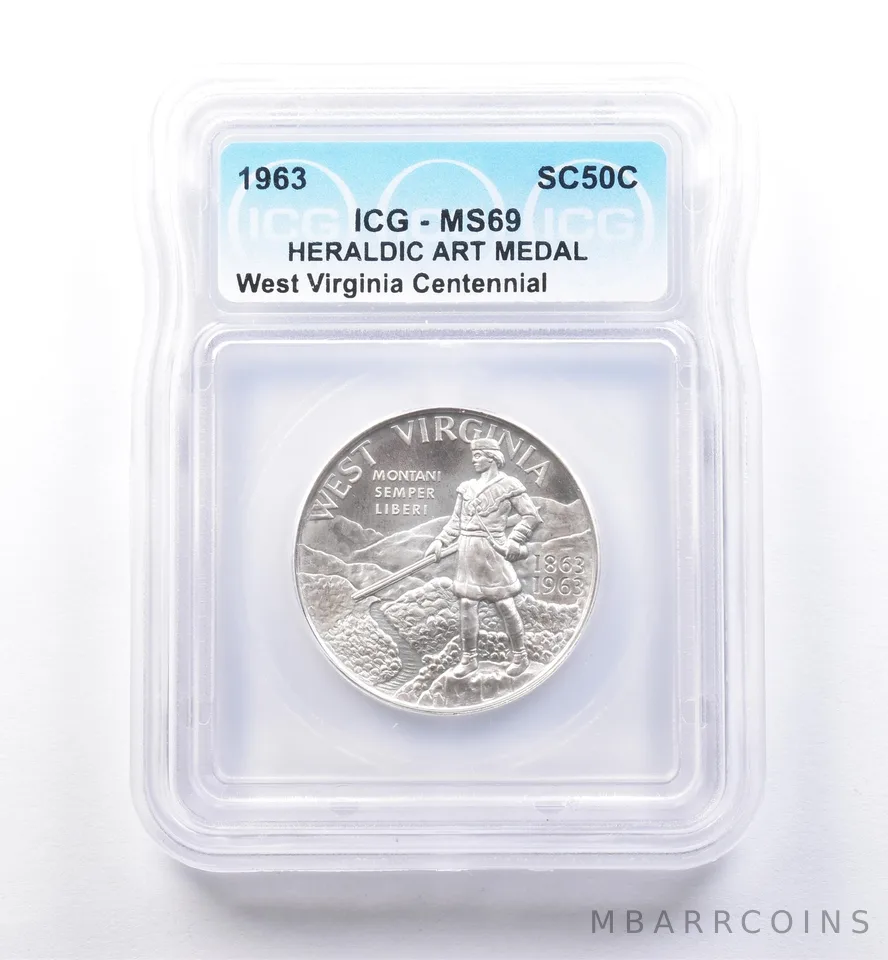 1963 So Called Half Dollar West Virginia Centennial MS69 ICG *8489