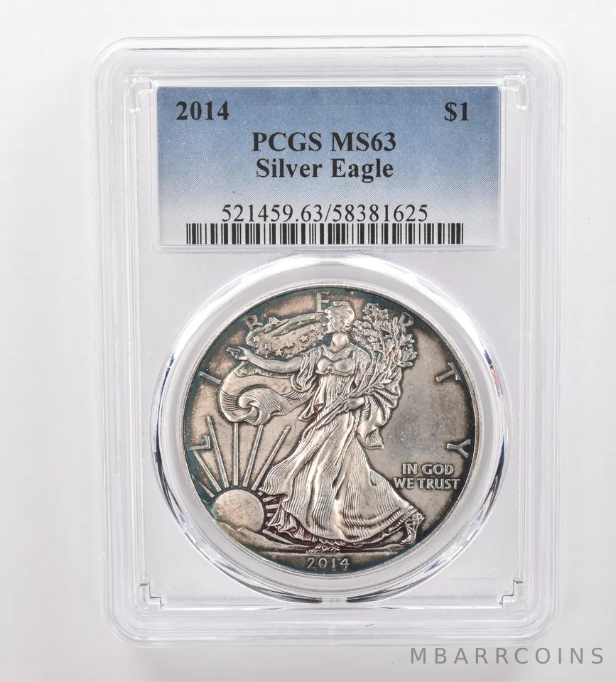 2014 American Silver Eagle MS63 PCGS Beautiful Tone *3336