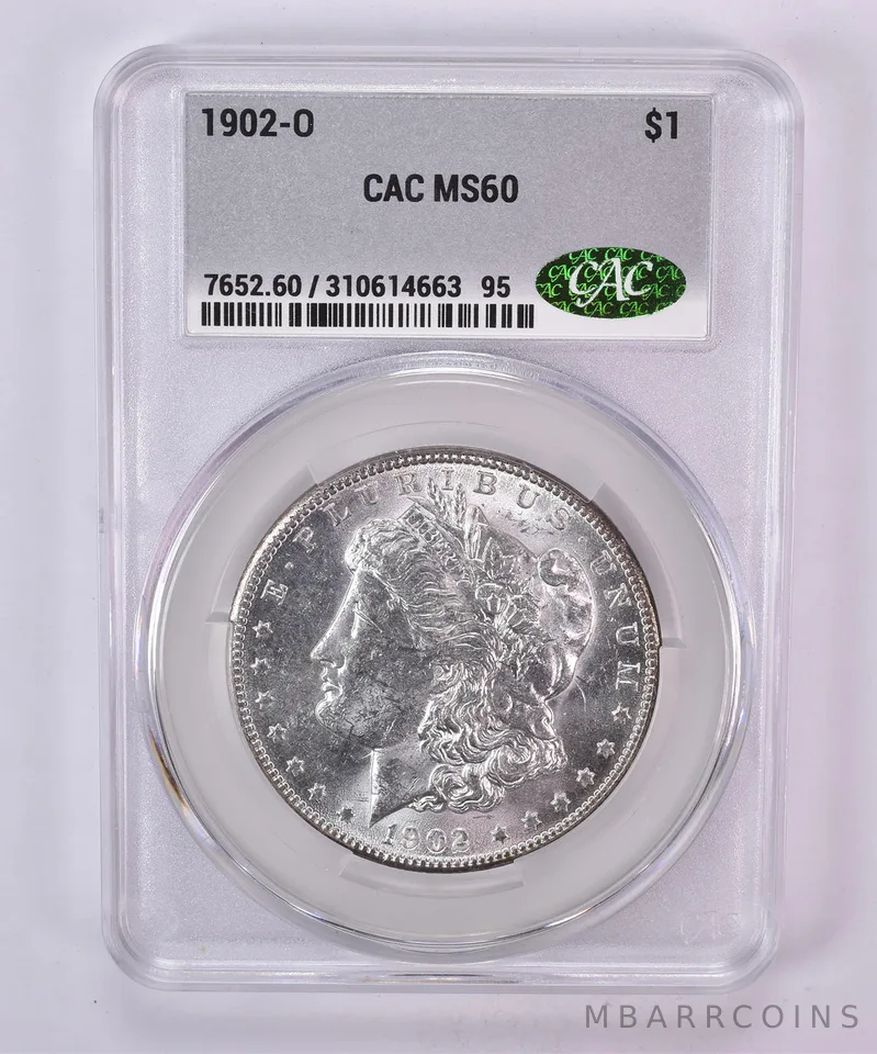 1902-O Morgan Silver Dollar MS60 CAC CACg