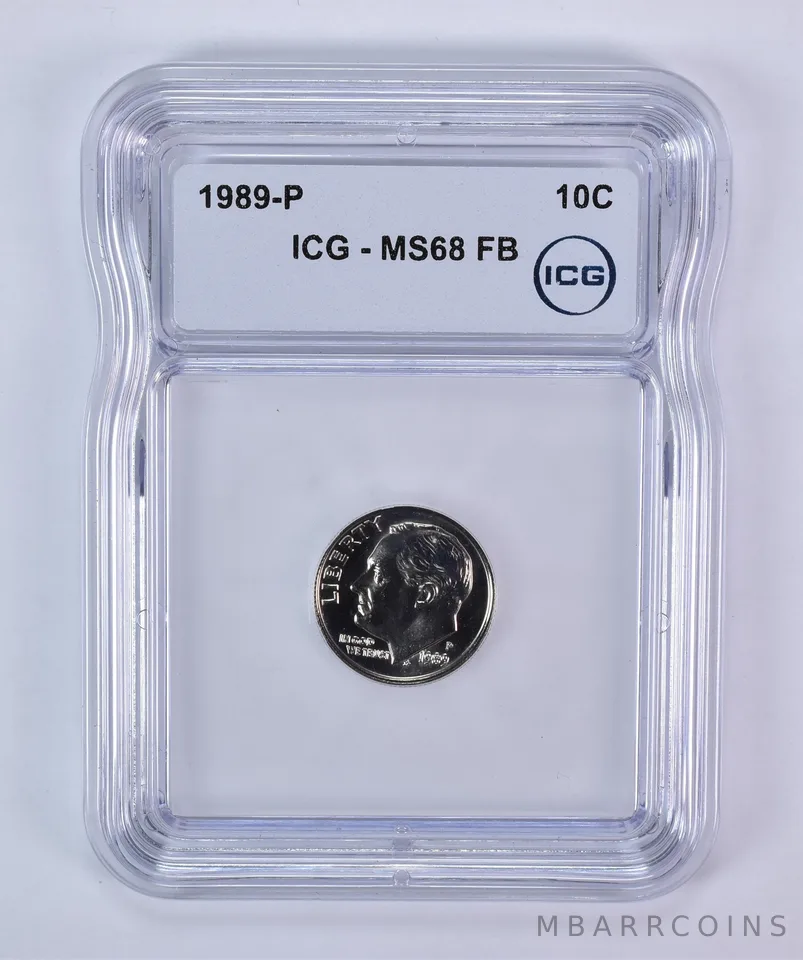 1989-P Roosevelt Dime MS68 FB ICG