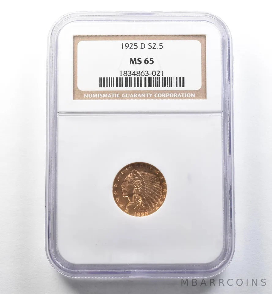1925-D $2.50 Indian Head Gold Quarter Eagle MS65 NGC *2602