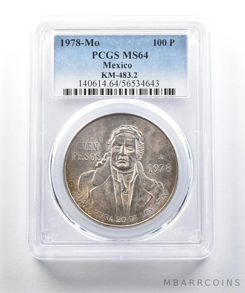 1978 Mo Mexico 100 Peso Silver KM-483.2 MS64 PCGS *2041