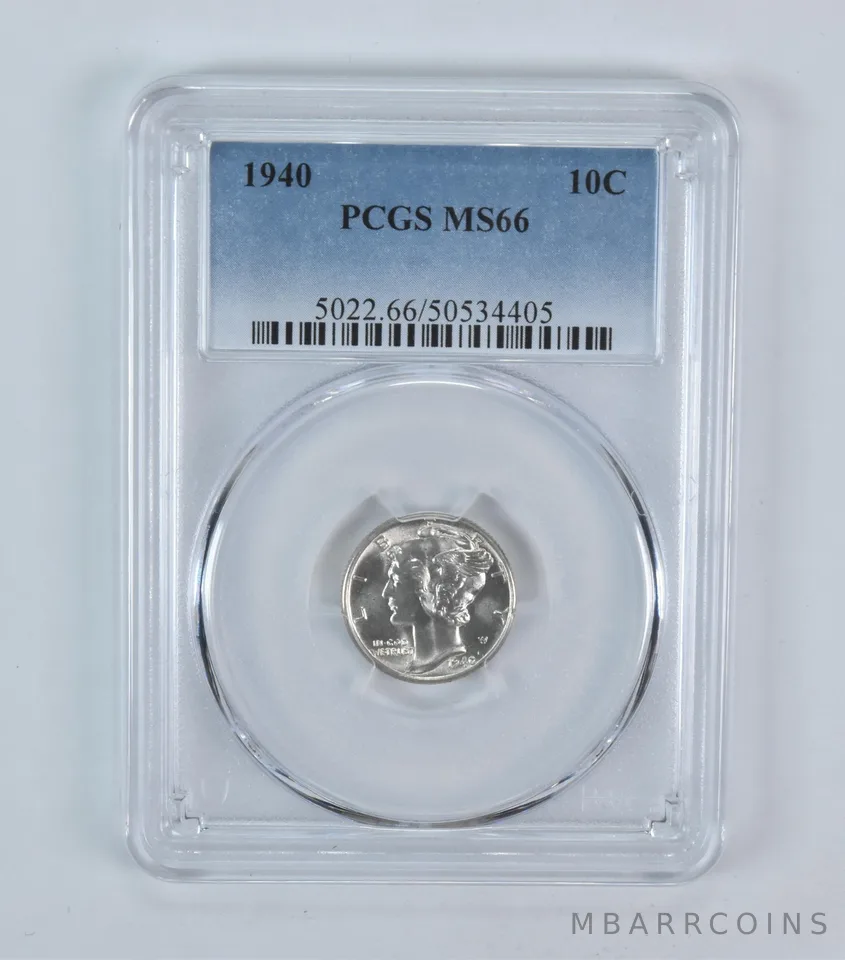 1940 Mercury Dime MS66 PCGS Blue Label