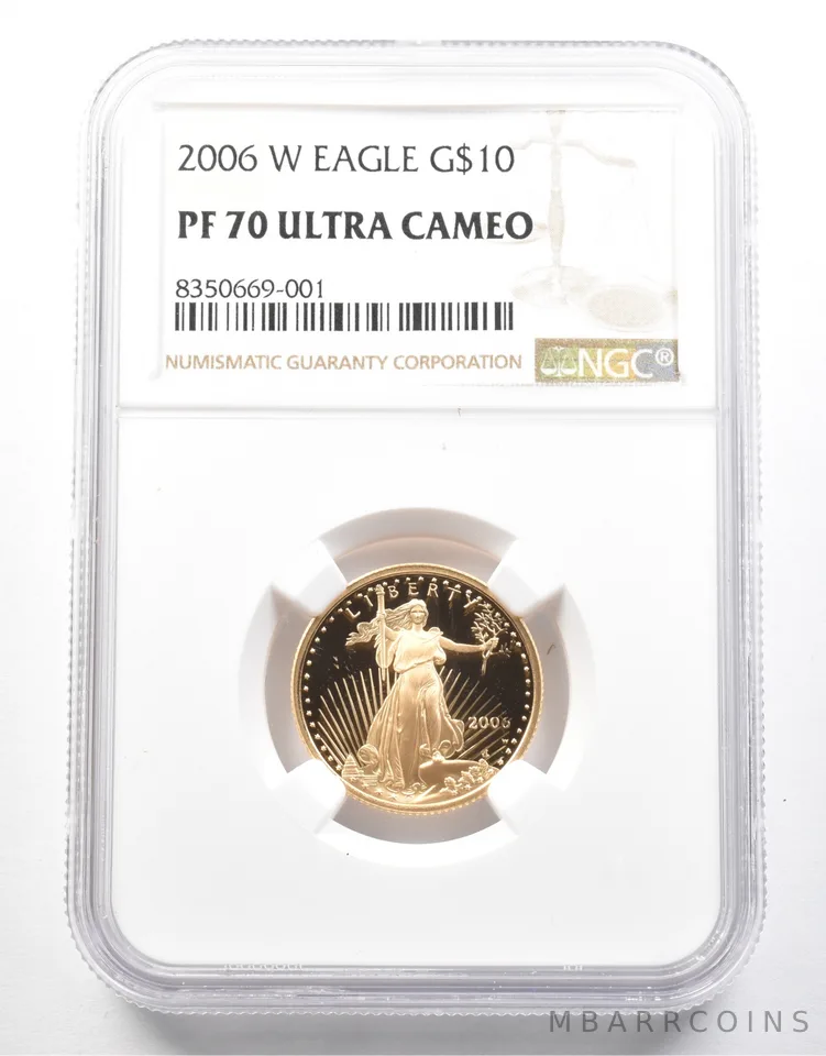 2006-W $10 American Gold Eagle 1/4 Oz Gold PF70 UCAM NGC
