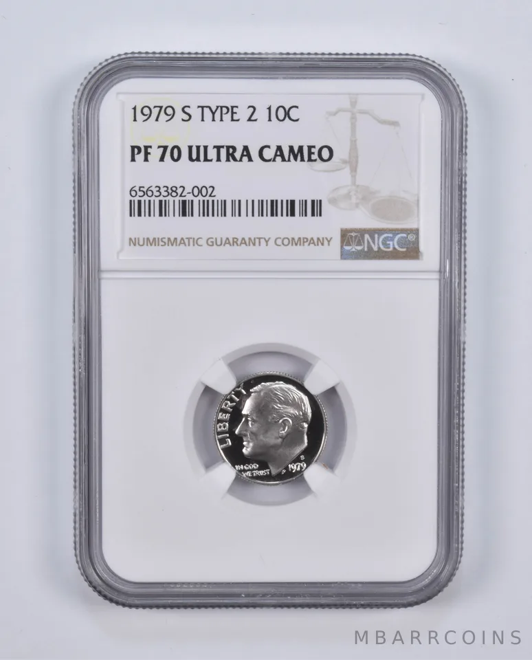 1979-S Type 2 Roosevelt Dime PF70 UCAM NGC Brown Lbl