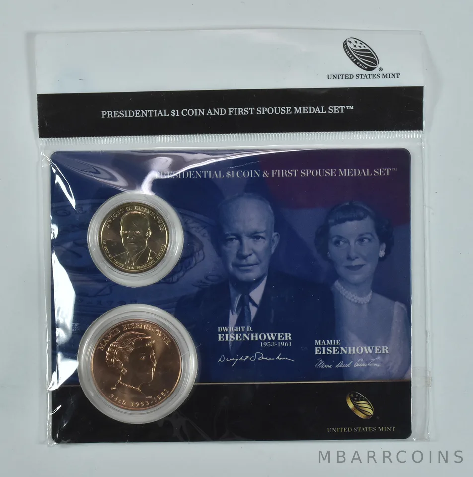 2015 Presidential $1 & First Spouse Medal Set - Dwight & Mamie Eisenhower