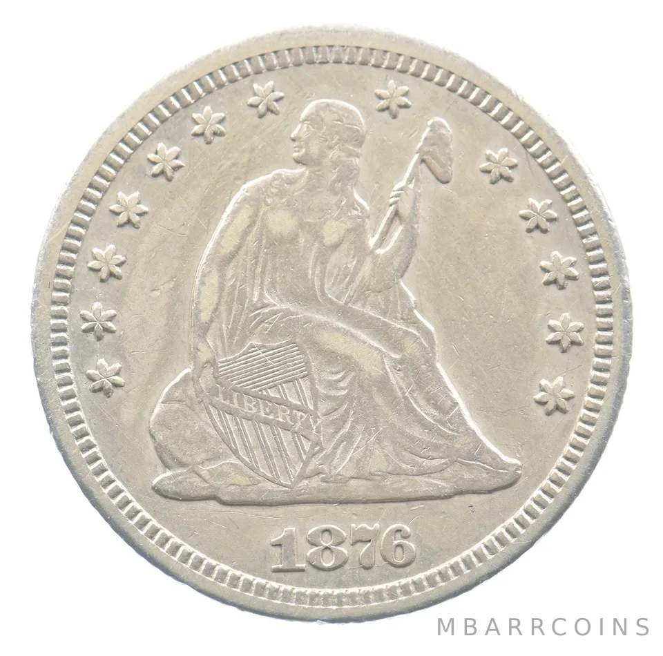 1876-CC Seated Liberty Quarter *3498