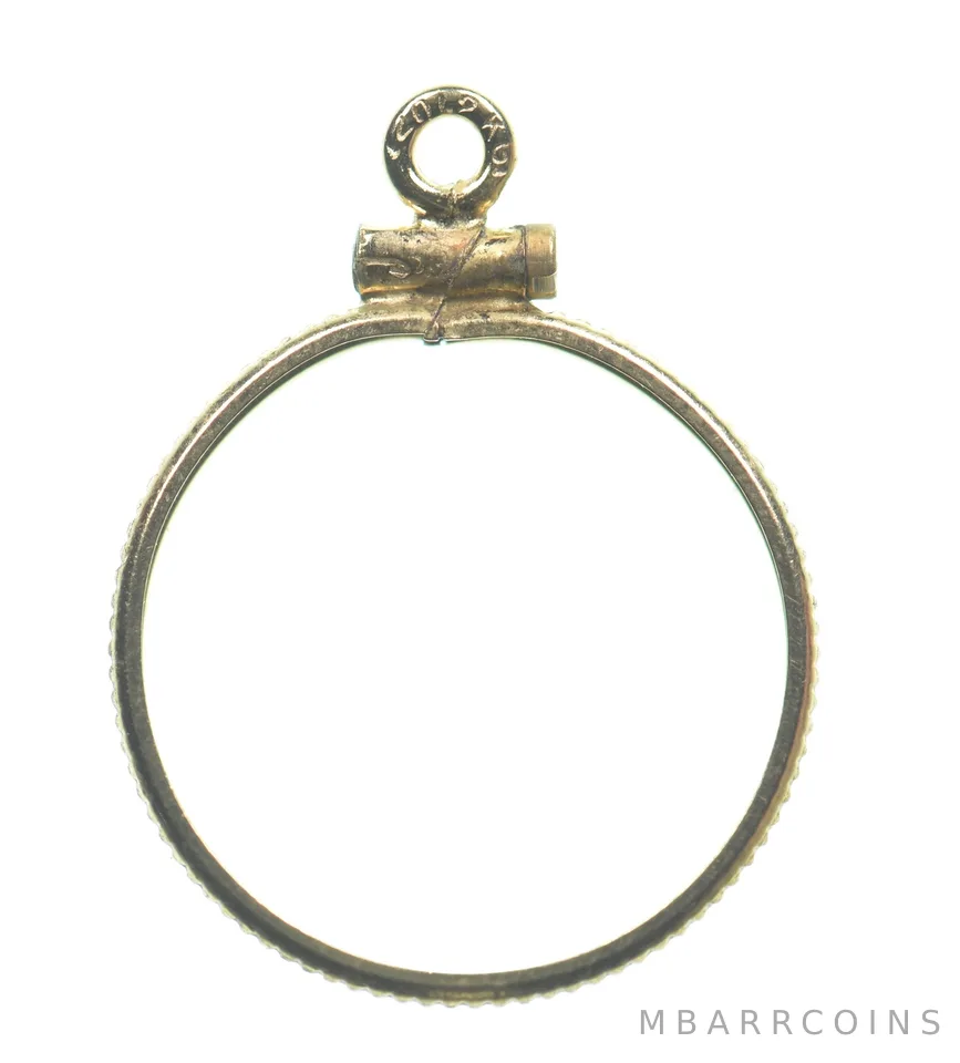 12k 0.6 Gram Gold Filled 15.5mm Coin Bezel Pendant Frame Edge *4943
