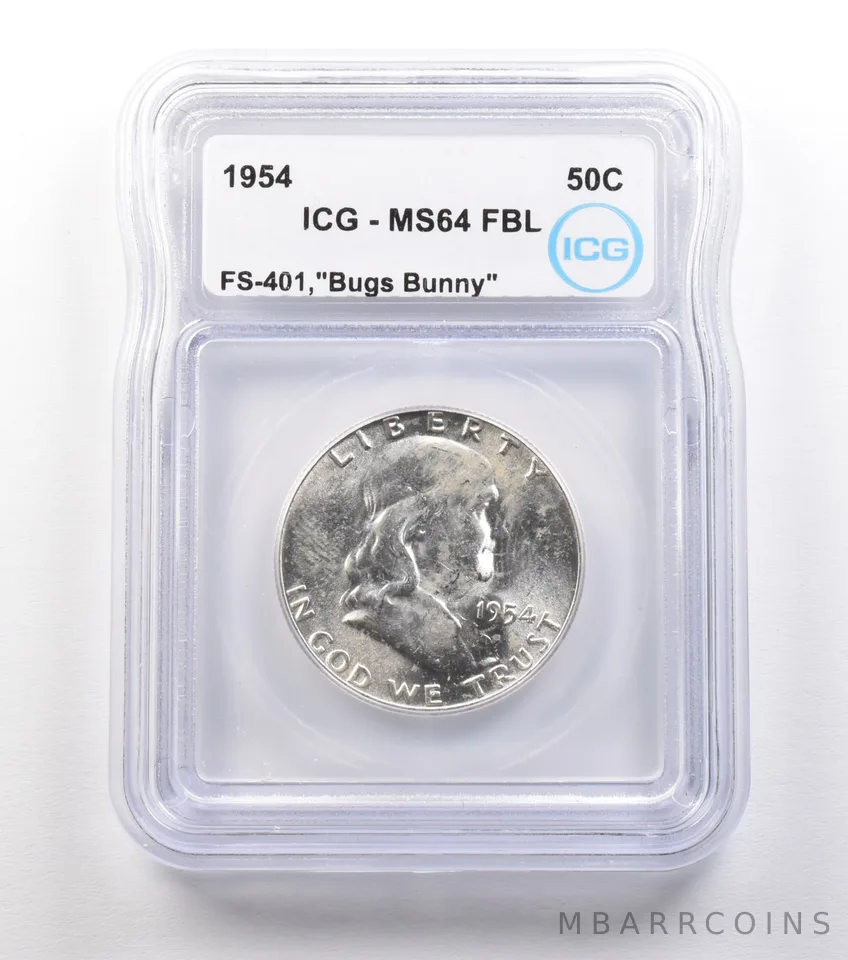 1954 Franklin Half Dollar FS-401 Bugs Bunny MS64 FBL ICG *1488