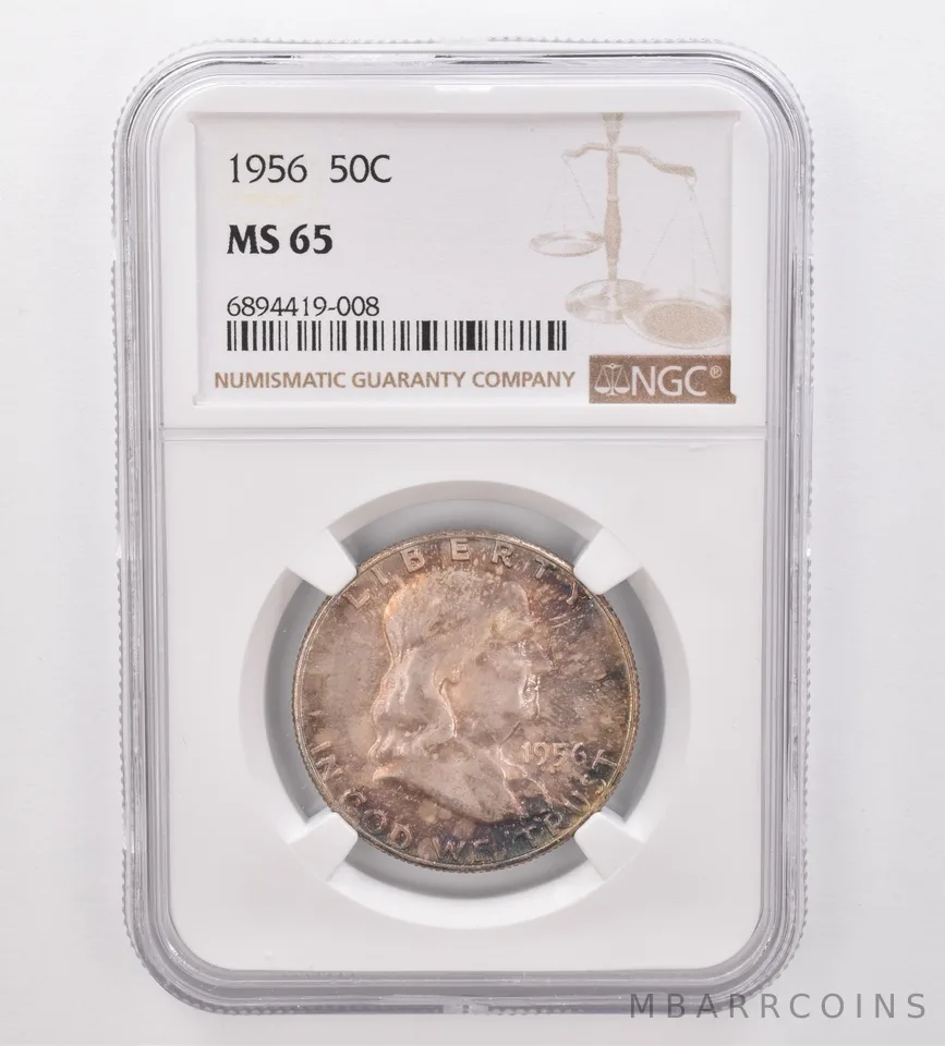 1956 Franklin Half Dollar MS65 NGC Beautiful Tone *9929