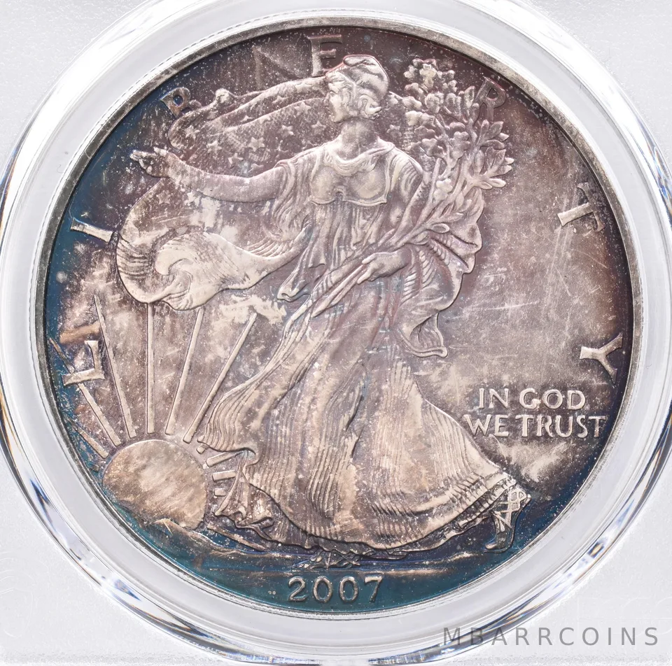 2007 American Silver Eagle MS67 PCGS Beautiful Tone *1340