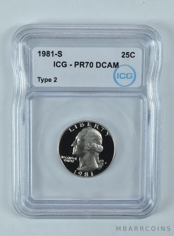 1981-S Washington Quarter Type 2 PR70 DCAM ICG