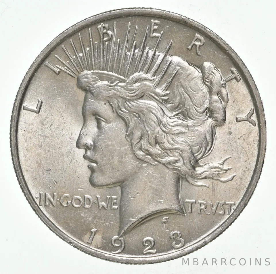(1) BU 1923 (P) Peace Silver Dollar $1 Unc MS 90% - Dripping with Luster