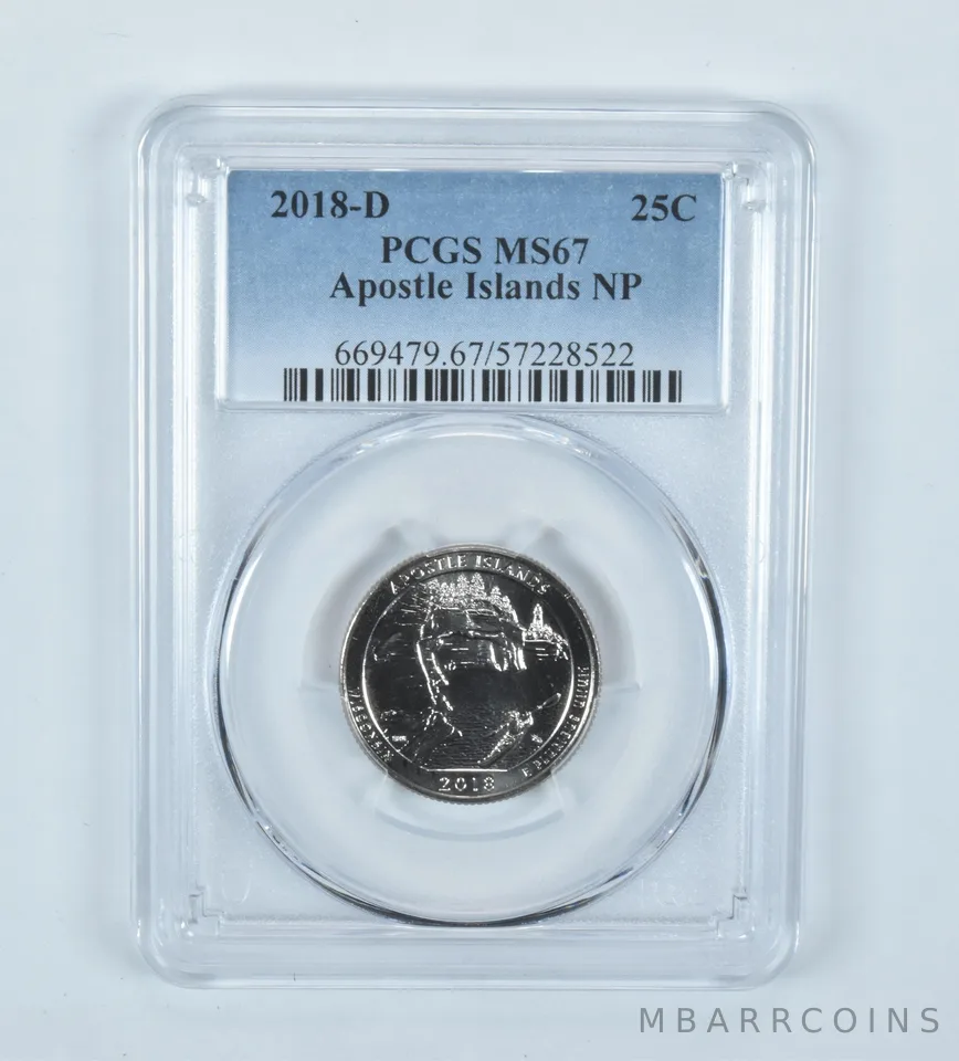 2018-D Washington Quarter ATB Apostle Islands MS67 PCGS