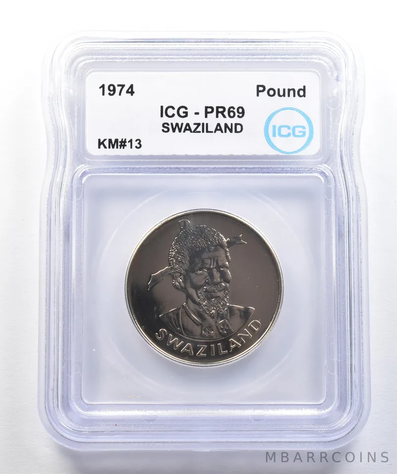 1974 Swaziland Pound KM#13 PR69 ICG *7819