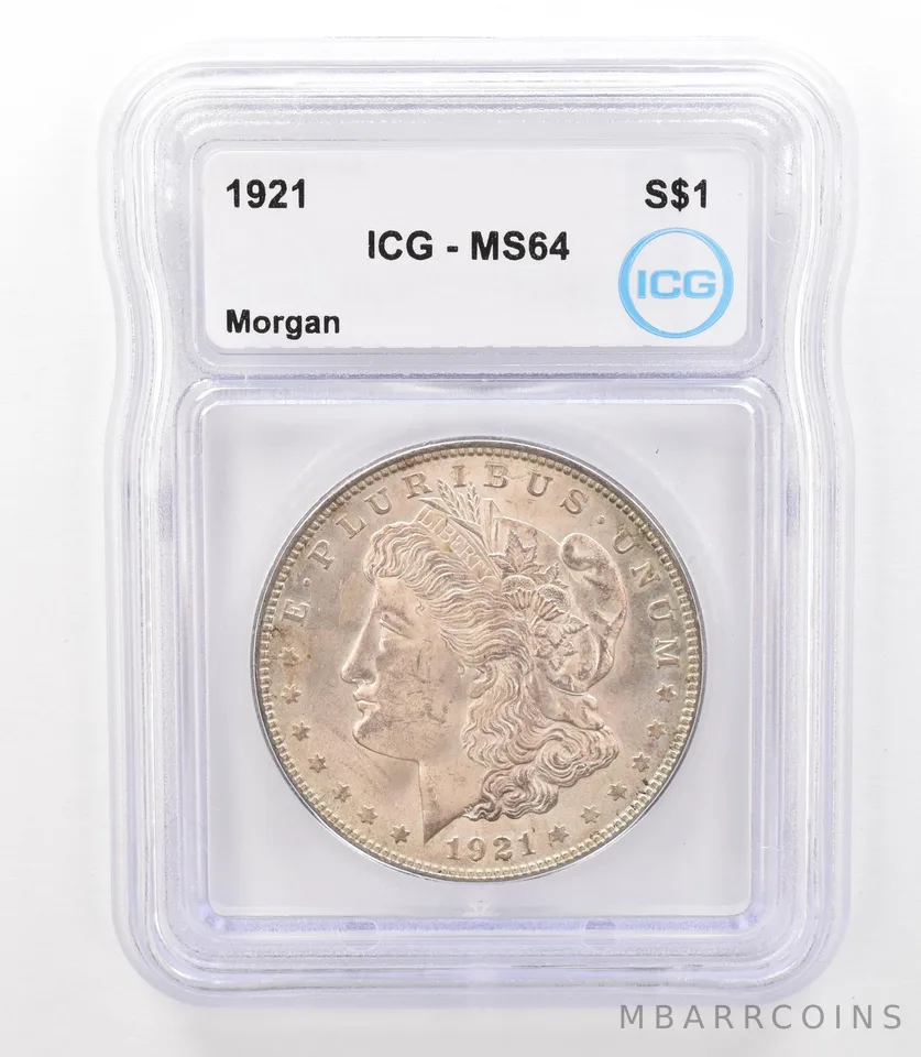 1921 Morgan Silver Dollar MS64 ICG Nice Tone *3174