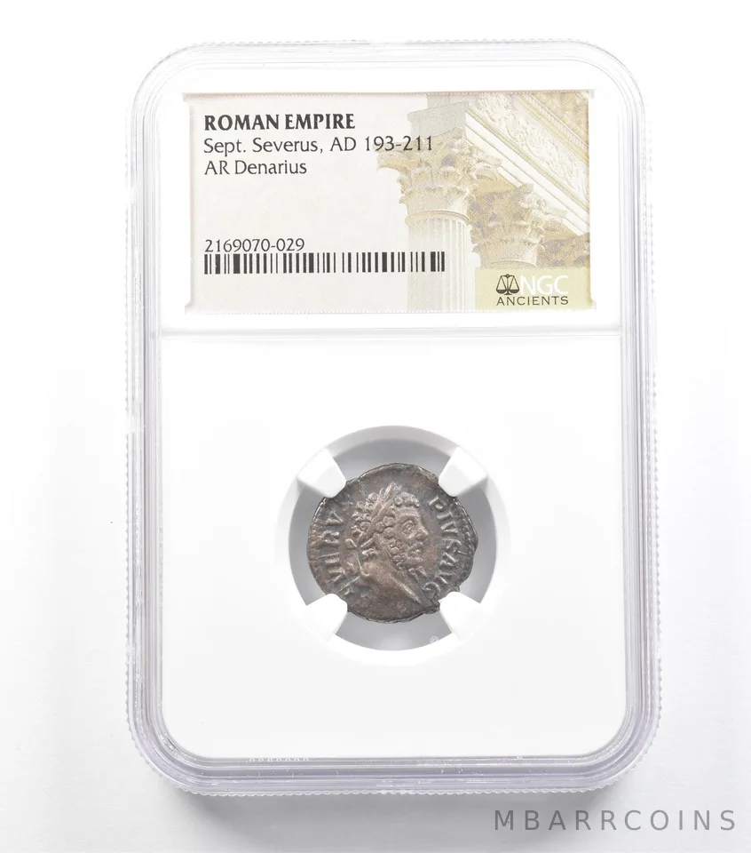 AD 193-211 Roman Empire Septimius Severus AR Denarius NGC *5934