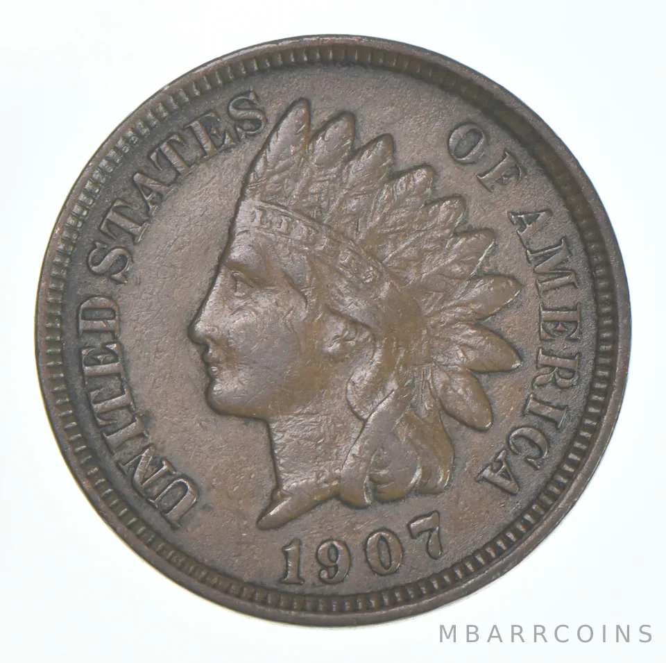 XF 1907 Indian Head Copper Cent Penny - High Grade Sample