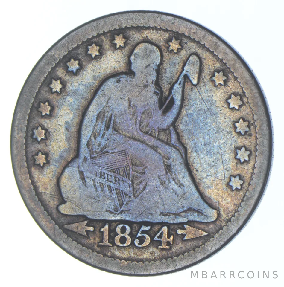 1854-O Seated Liberty Quarter - Arrows a2409