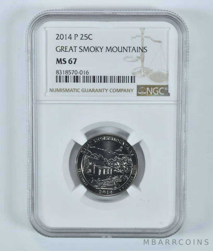 2014-P Washington Quarter Great Smoky Mountains America The Beautiful MS67 NGC
