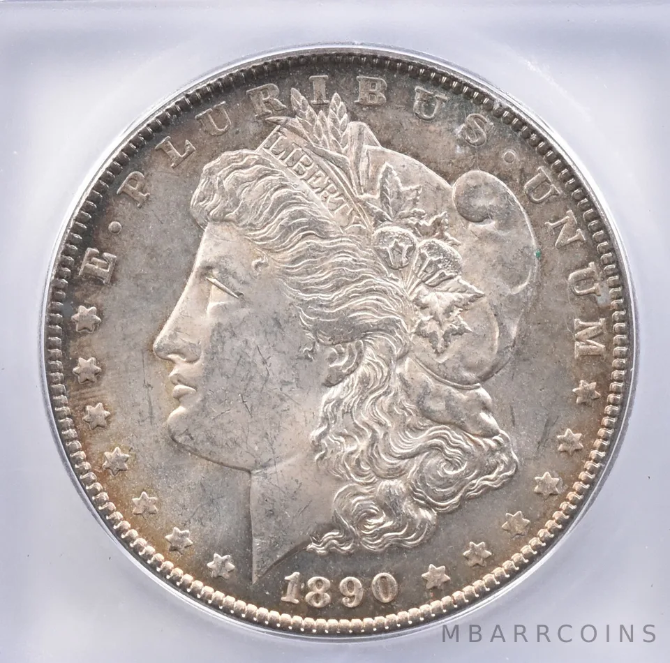 1890 Morgan Silver Dollar MS63 ICG Beautiful Tone *2401