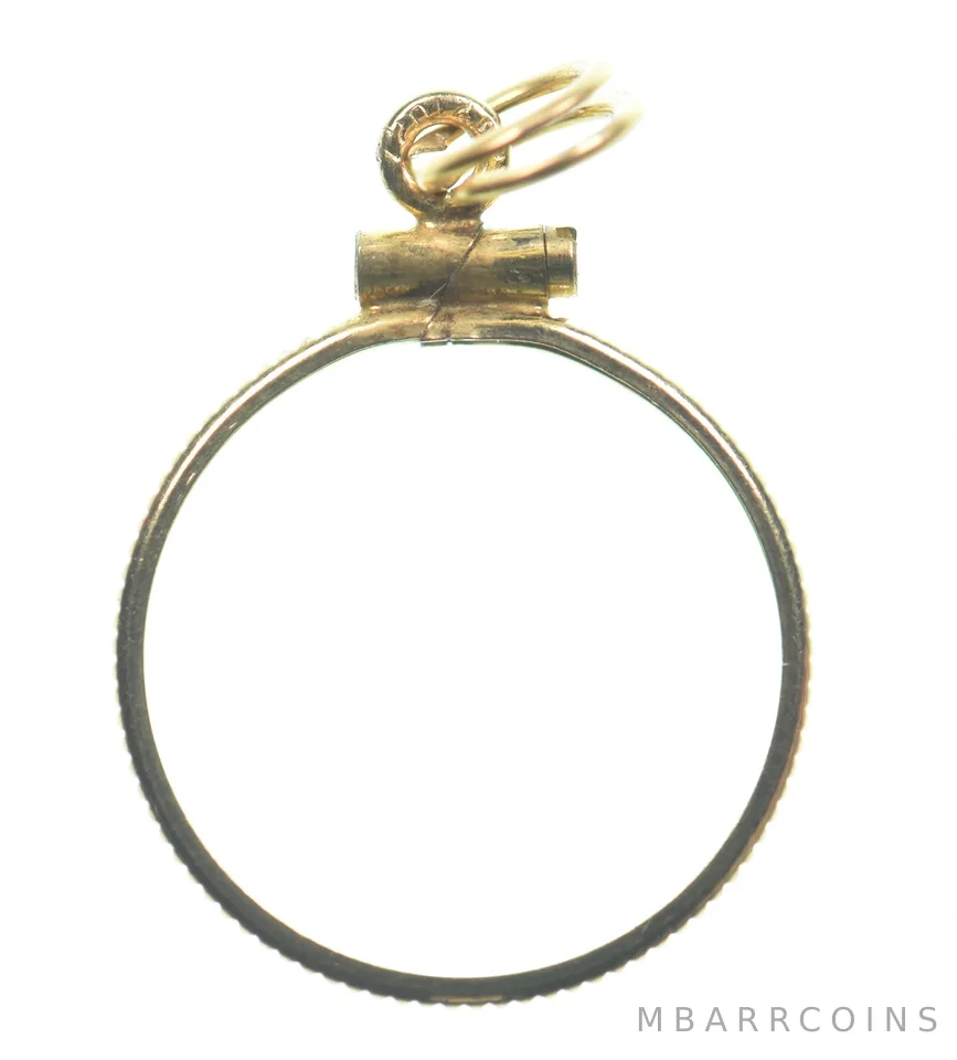 12k 0.7 Gram Gold Filled 15.5mm Coin Bezel Pendant Frame Edge *4971