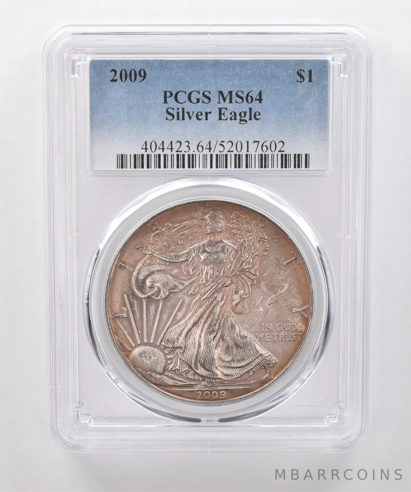 2009 American Silver Eagle MS64 PCGS Beautiful Tone *1970