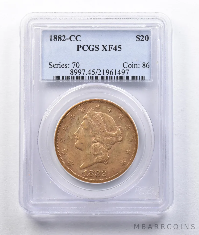 1882-CC $20 Liberty Head Gold Double Eagle XF45 PCGS *2974