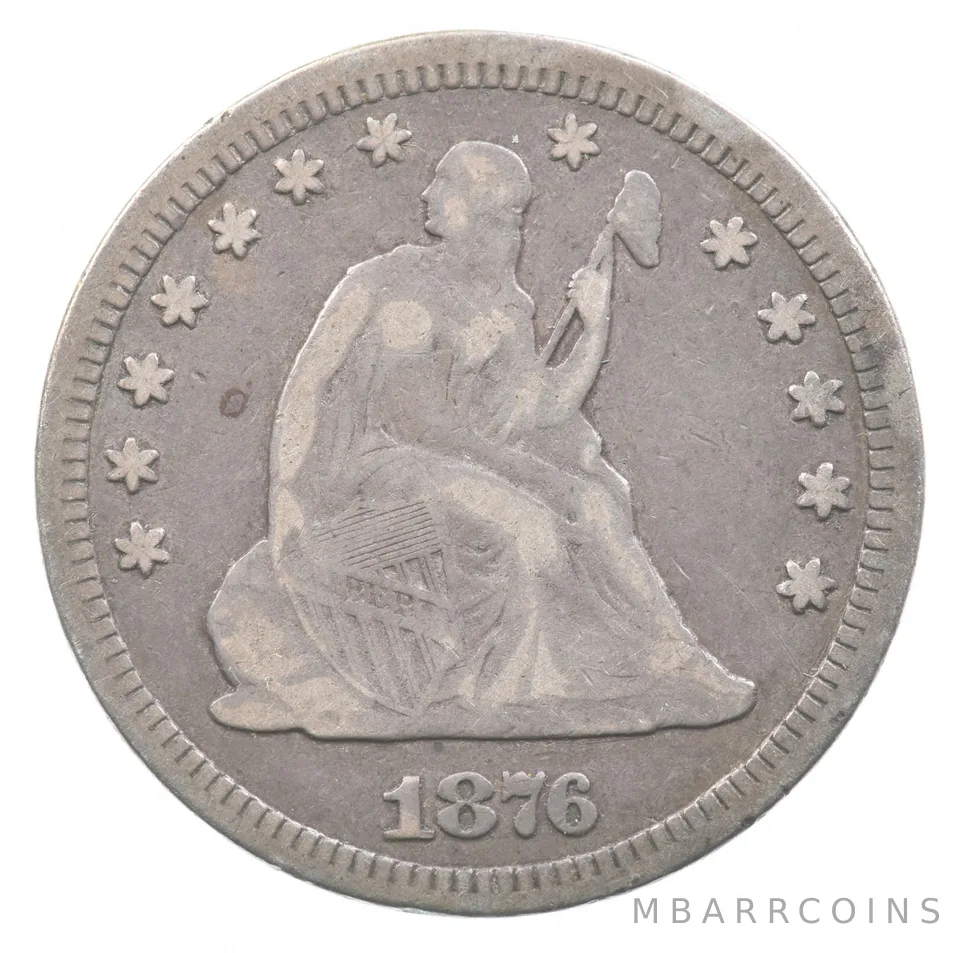 1876-CC Seated Liberty Quarter *2056