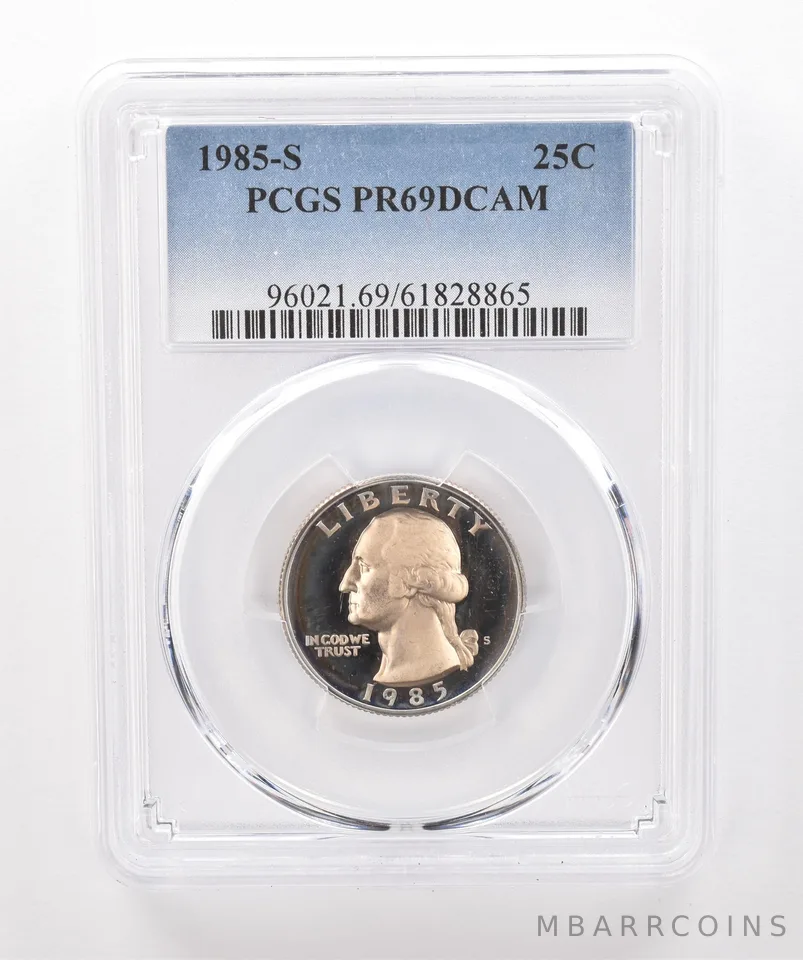 1985-S Washington Quarter PR69 DCAM PCGS Beautiful Tone *1914
