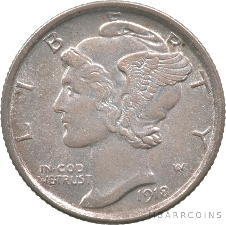 1918 Mercury Dime a4341