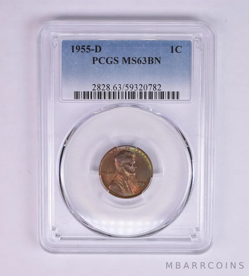1955-D Lincoln Wheat Cent MS63 BN PCGS Beautiful Tone *1215