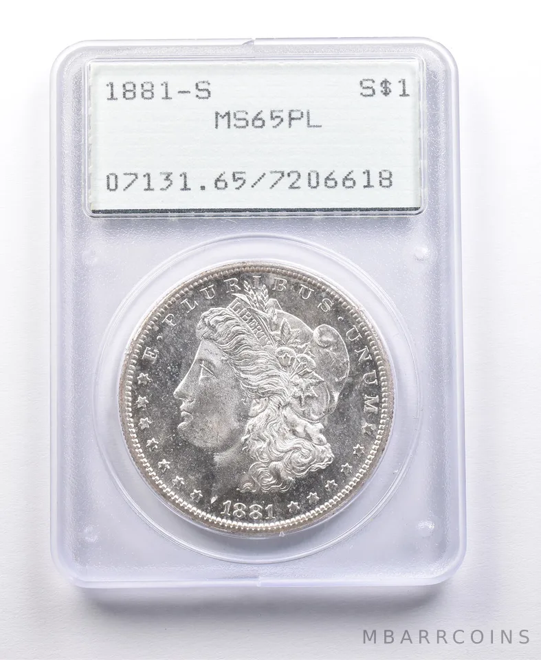 1881-S Morgan Silver Dollar MS65 PL PCGS Rattler *4650