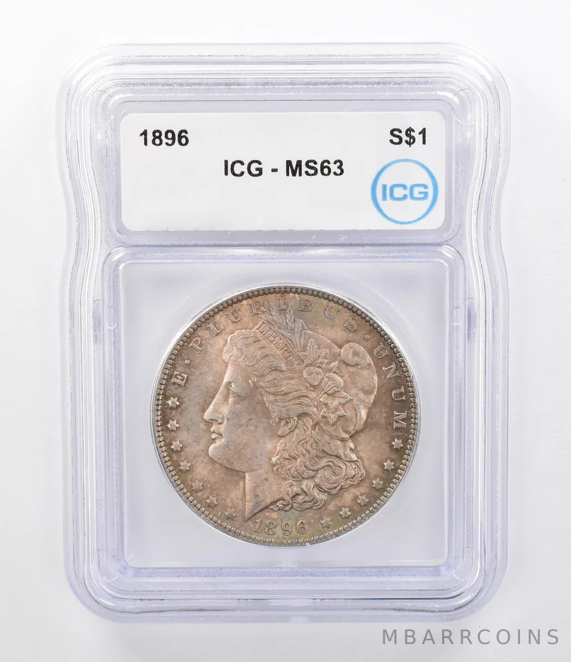 1896 Morgan Silver Dollar MS63 ICG Beautiful Tone *9780
