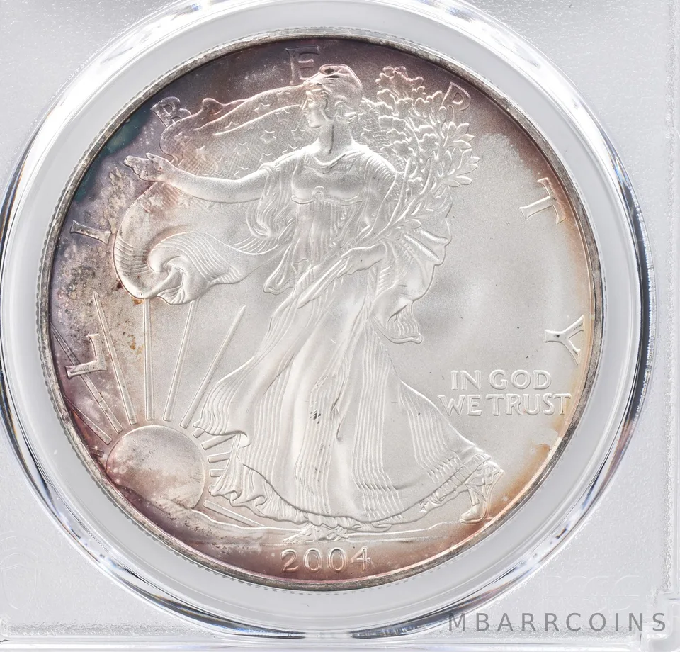 2004 American Silver Eagle MS68 PCGS Beautiful Tone *1201