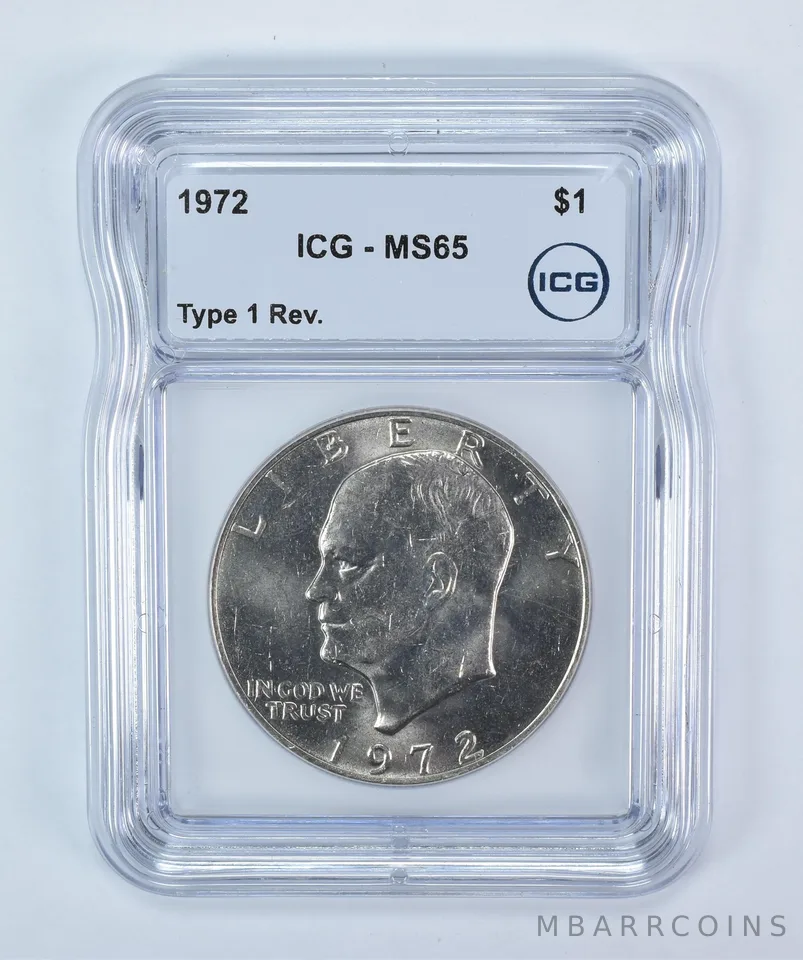 1972 Eisenhower $1 Type 1 Reverse MS65 ICG