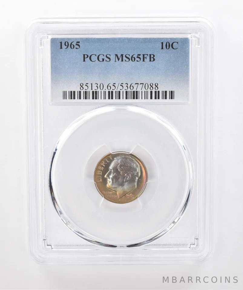 1965 Roosevelt Dime MS65 FB PCGS Beautiful Tone a1326