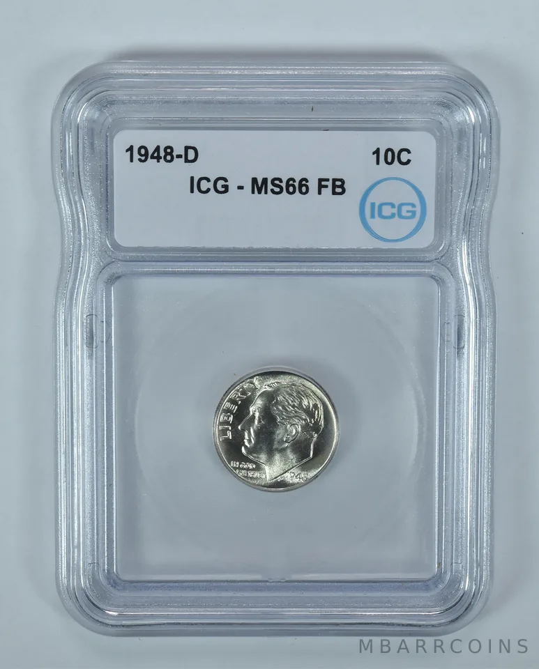 1948-D Roosevelt Dime MS66 FB ICG