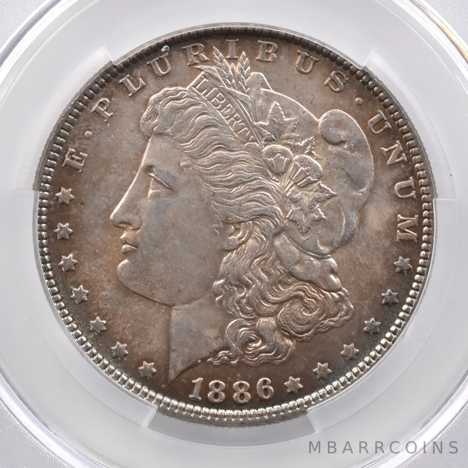 1886 Morgan Silver Dollar MS62 CAC CACg Beautiful Tone *2370