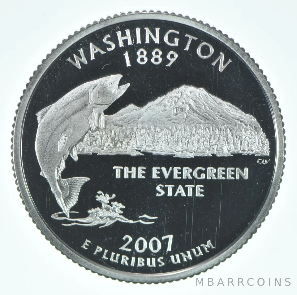 2007-S Washington State Quarter 90% Silver Proof Washington