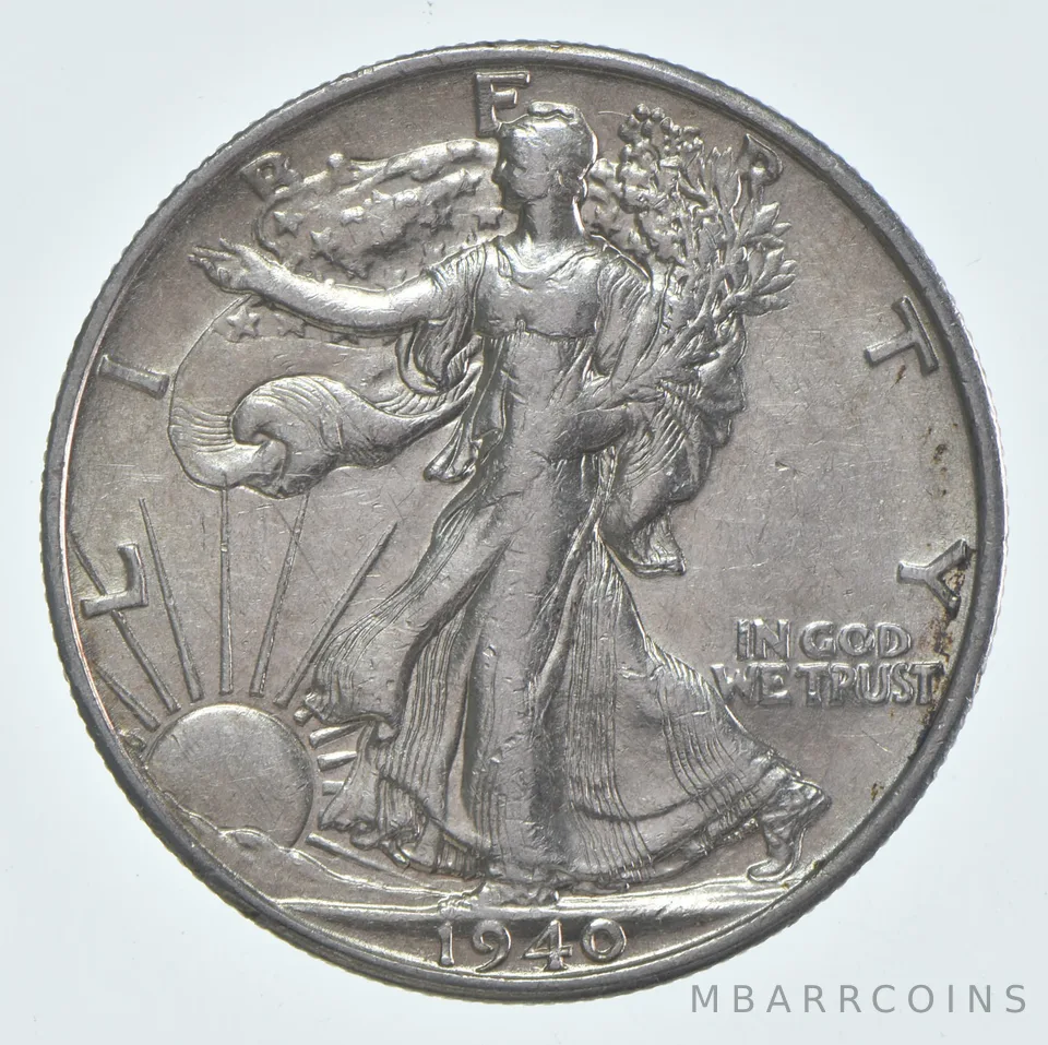 AU 1940-S Walking Liberty Half Dollar Almost Unc 90% Silver (1pc)