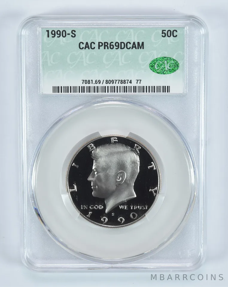 1990-S Kennedy Half Dollar PR69 DCAM CAC CACg