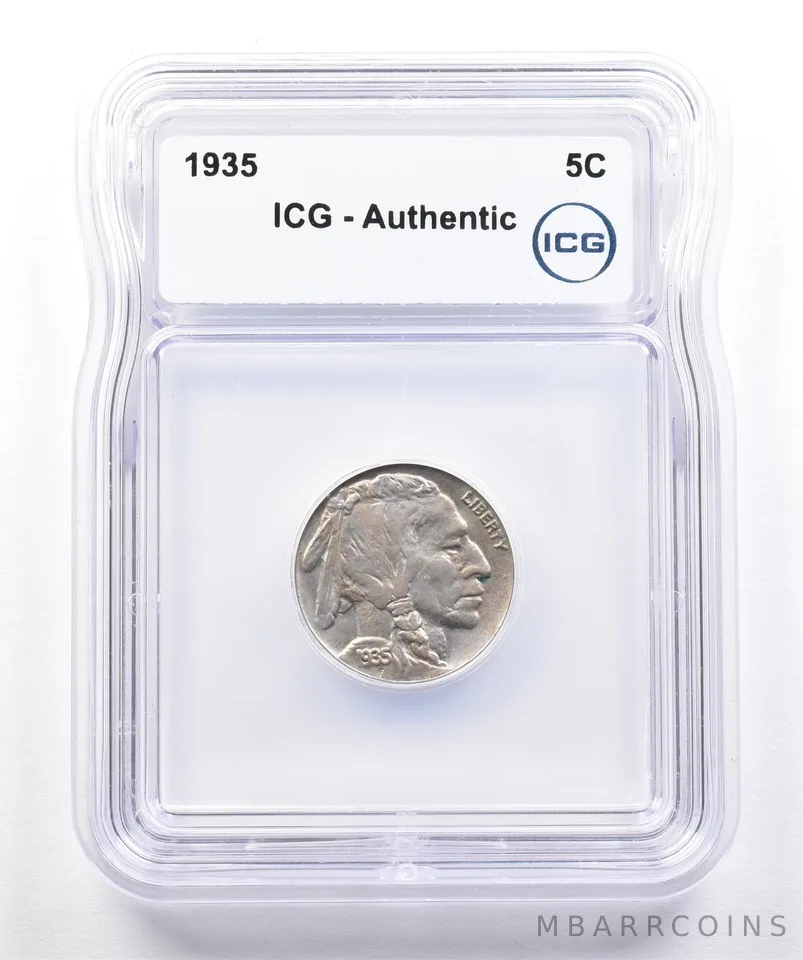 1935 Indian Head Buffalo Nickel Authentic ICG *1749
